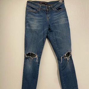 Ripped Blue Jeans-petite Womens or young women